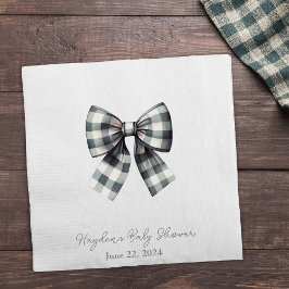 Guardanapo De Papel Arco Coquette Gingham Personalizado Napkin
