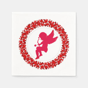 Guardanapo De Papel Arco Cupido e Seta e Papel Cardíaco Nápoles