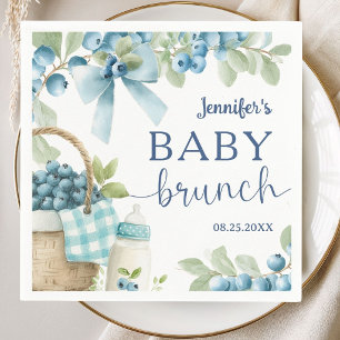 Guardanapo De Papel Arco de Brunch de Bebê Blueberry & Garrafa Menino 
