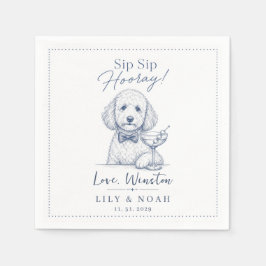 Guardanapo De Papel Arco de casamento de poodle azul personalizado