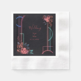 Guardanapo De Papel Arco de Casamento Floral Neon Romântico Glow