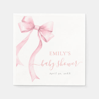 Guardanapo De Papel Arco de coquete rosa elegante Chá de fraldas bem-v