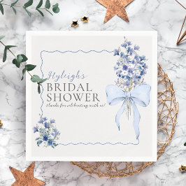 Guardanapo De Papel Arco de Fita Azul Romântico Dusty Personalizado