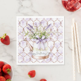 Guardanapo De Papel Arco de Flores de Lavanda Aniversário