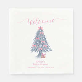 Guardanapo De Papel Arco de Natal de Inverno Rosa Chuveiro de Bebê Bem