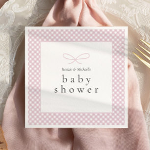 Guardanapo De Papel Arco de Xadrez Rosa Moderno Simples