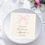 Guardanapo De Papel Arco desenhado à mão rosa creme Chá de Noiva<br><div class="desc">Um fundo bege creme suave. Decorado com um arco desenhado à mão rosa. Personalize e adicione o nome da Noiva.</div>