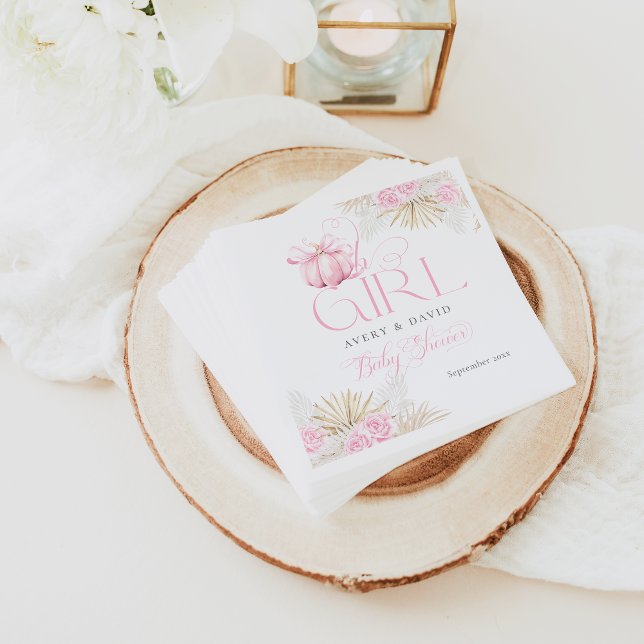 Guardanapo De Papel Arco Floral, Chá de fraldas Rosa Pumpkin (Criador carregado)