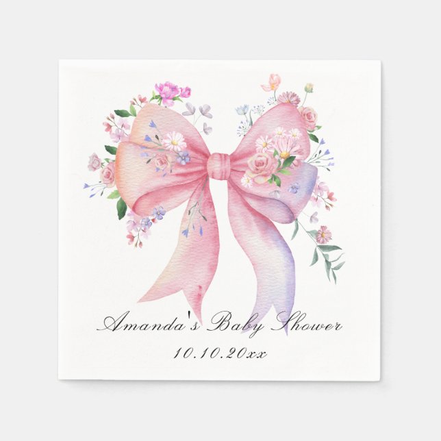 Guardanapo De Papel Arco Floral Menina Chuveirinho de Bebê (Frente)
