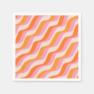 Guardanapo De Papel Arco-Íris Abstrato cor-de-laranja cor-de-rosa