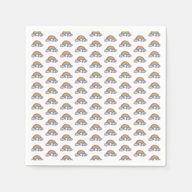 Guardanapo De Papel Arco-Íris E Nuvens Cáudias (Frente)