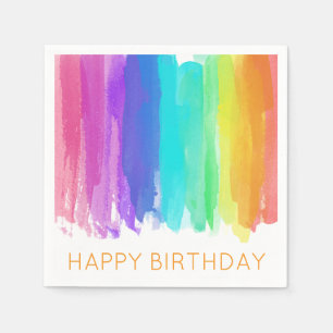 Guardanapo De Papel Arco-Íris FELIZ ANIVERSÁRIO Artisan Watercolor