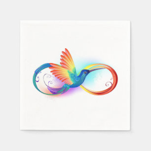 Guardanapo De Papel Arco-íris Hummingbird com símbolo Infinito