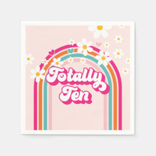 Guardanapo De Papel Arco-íris Retro Totalmente Dez 10º Aniversário