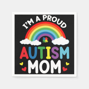 Guardanapo De Papel Arco-íris Sou Uma Mãe Orgulhosa de Autismo Conscie