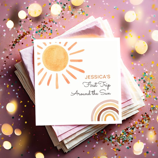 Guardanapo De Papel Arco-Íris Sunshine Viagem ao redor do primeiro ani (Criador carregado)