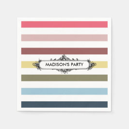 Guardanapo De Papel Arco-Íris Tóquio Moderno com Nome da Festa