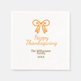 Guardanapo De Papel Arco laranja retrô feliz Ação de Graças adiciona f