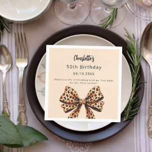 Guardanapo De Papel Arco-leopardo-castanho-bege-castanho Aniversário