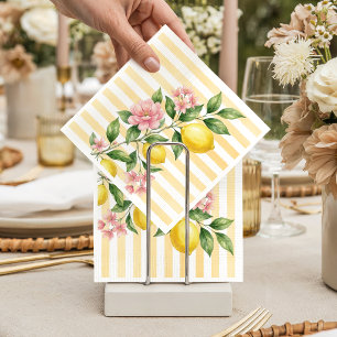 Guardanapo De Papel Arco Rosa Amarelo Recém-Nascido Um Limão Primeiro