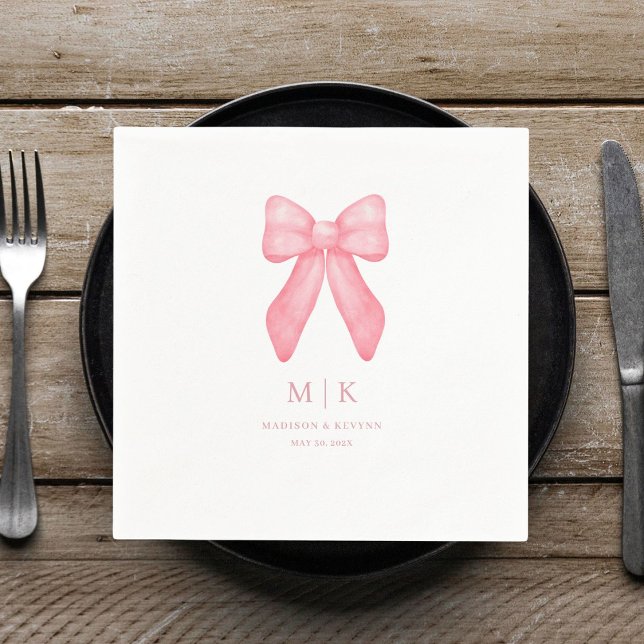 Guardanapo De Papel Arco rosa de porta branca | Wedding Napkins (Criador carregado)