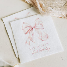 Guardanapo De Papel Arco Rosa Primeiro Aniversário Rapariga