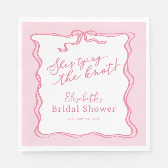 Guardanapo De Papel Arco Rosa Retrô Ela Vai Casar  (Frente)
