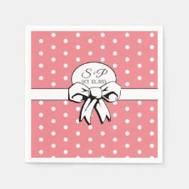 Guardanapo De Papel Arcos Chá de panela Vintage Bolinhas PInk & White