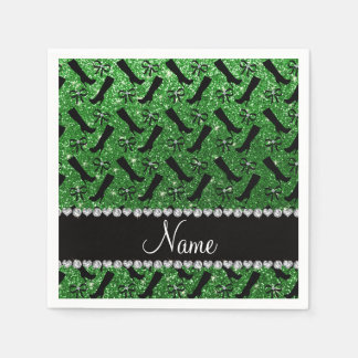 Guardanapo De Papel Arcos de inicialização por brilho verde de nome pe