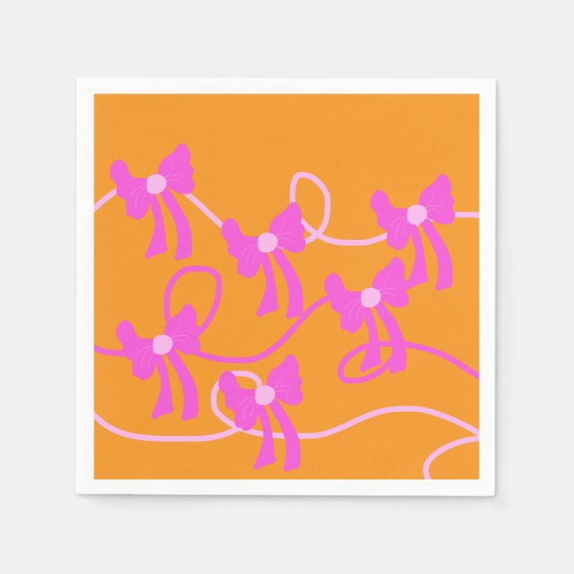 Guardanapo De Papel Arcos desenhados à mão Amantes Amarelos Rosa (Frente)