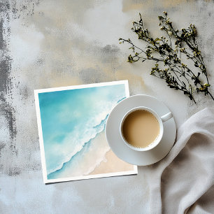 Guardanapo De Papel Areia aquícola e mar azul