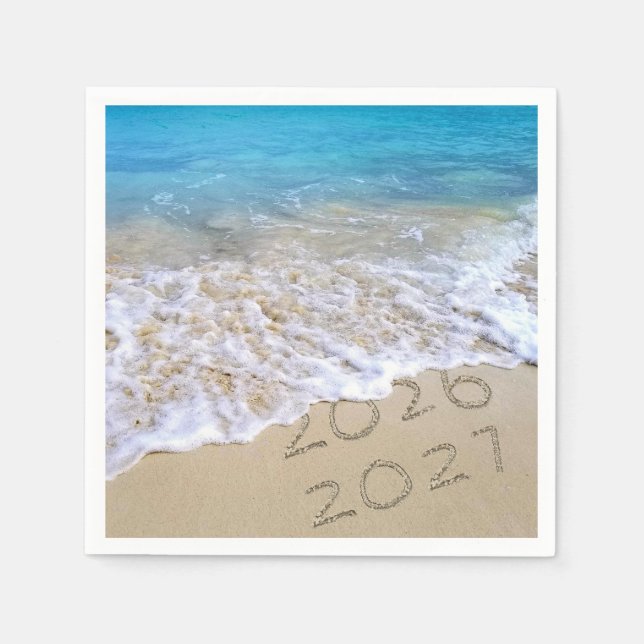 Guardanapo De Papel Areia da Praia do Ano Novo 2027 (Frente)