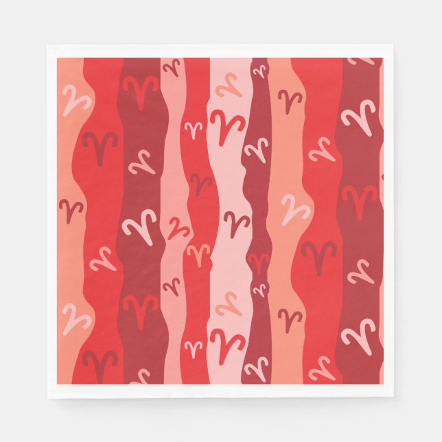 Guardanapo De Papel Aries Zodiac Stripes (Frente)