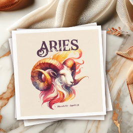 Guardanapo De Papel Aries Zodiac Themed Festa de aniversário