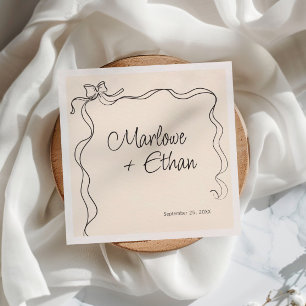 Guardanapo De Papel Armadura de Laço Excêntrica Casamento Escrito à Mã