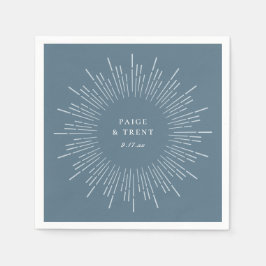 Guardanapo De Papel Armadura Moderna Sunburst Azul Pizarra
