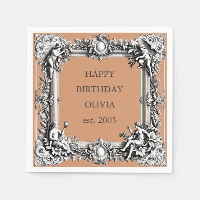 Guardanapo De Papel Armadura personalizada vitoriana com enrolamento – (Frente)