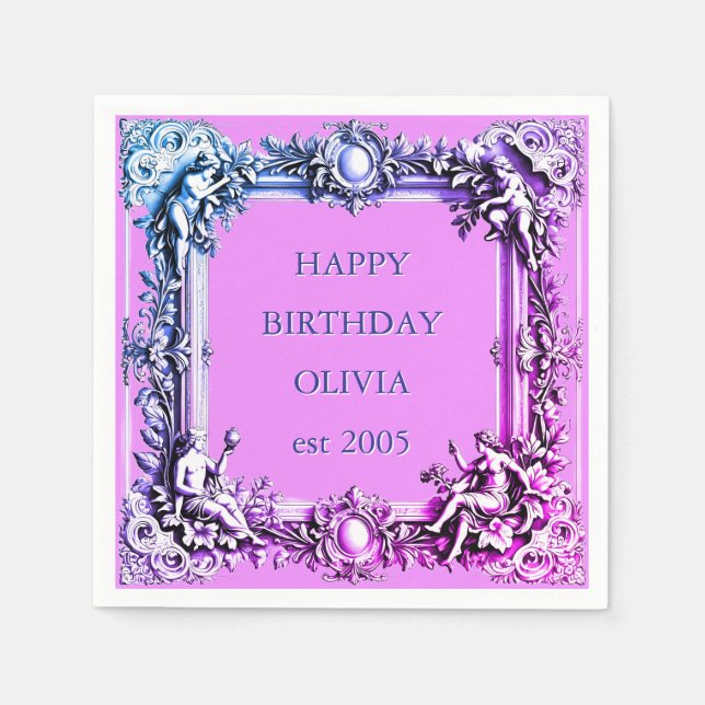 Guardanapo De Papel Armadura Vitoriana Personalizada com Entalhes Eleg (Frente)