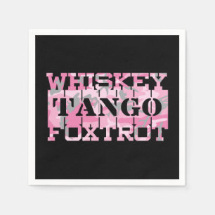 Guardanapo De Papel Armário Whiskey Tango Foxtrot Pink Camo