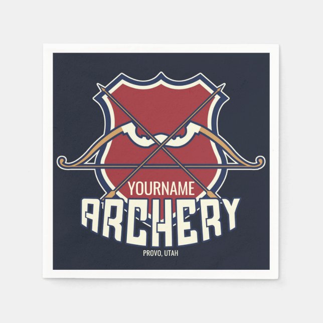 Guardanapo De Papel Arquivamento de NOME Personalizado Seta de Arco Re (Frente)