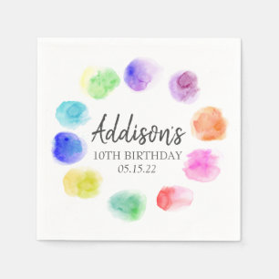 Guardanapo De Papel Art Birthday Napkins, Paint Birthday Paper Napkins