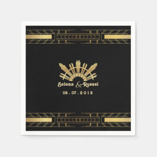 Guardanapo De Papel Art deco clássico da beleza que Wedding guardanap