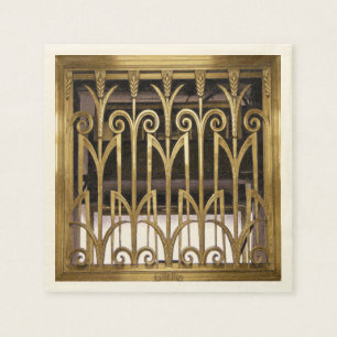 Guardanapo De Papel Art Deco Dourado