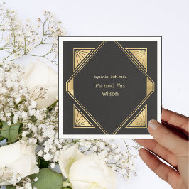 Guardanapo De Papel Art Deco Glam Casamento vintage Janto Cocktail
