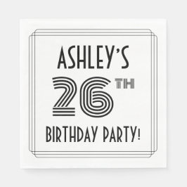 Guardanapo De Papel Art Deco Inspirou 26ª Festa de aniversário, Nome P