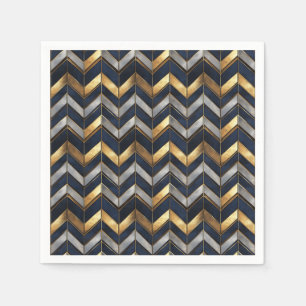 Guardanapo De Papel "Art Deco Luxury Design: Dourado, Prata e Azul