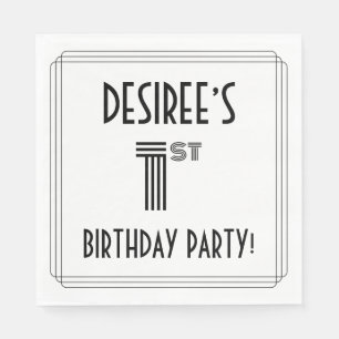 Guardanapo De Papel Art Deco - Partido do primeiro aniversario Inspira