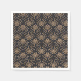 Guardanapo De Papel Art Deco pattern with gold floral motifs 