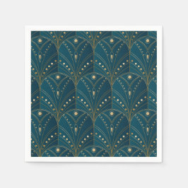 Guardanapo De Papel Art Deco pattern with gold geometric shapes