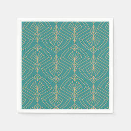 Guardanapo De Papel Art Deco pattern with gold geometric shapes 